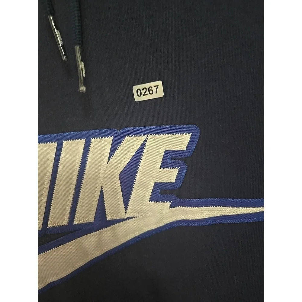Vtg 90s Nike Hoodie Men's XL Bllue Navy Spellout Pullover  Sweatshirt‎ 90s Retro